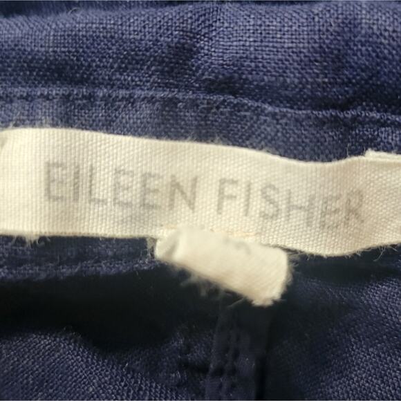 Eileen Fisher Blazer Linen Mixed Media Blue Size Medium - Picture 7 of 9